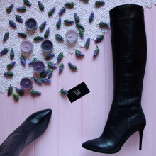 Кожаные сапоги на шпильке – Арт. 35-11/35