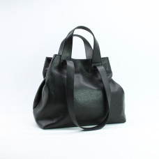 Сумка-трансформер з м'якої чорної шкіри флотар Арт. YS-6052