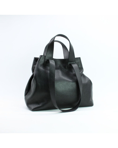 Сумка-трансформер з м'якої чорної шкіри флотар Арт. YS-6052