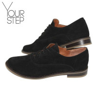 Туфли на низком ходу из черной замши Арт. 05-6