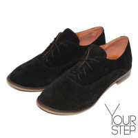 Туфли на низком ходу из черной замши Арт. 05-6