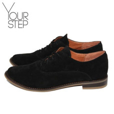 Туфли на низком ходу из черной замши Арт. 05-6