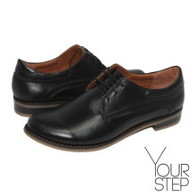 Туфли на низком ходу из натуральной кожи черного цвета Арт. 16-1/12