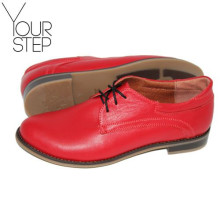 Туфли на низком ходу из натуральной кожи красного цвета Арт. 16-1/12