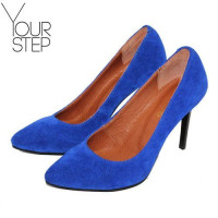 Туфлі-човники з яскраво-синьої замші Арт. 35-1