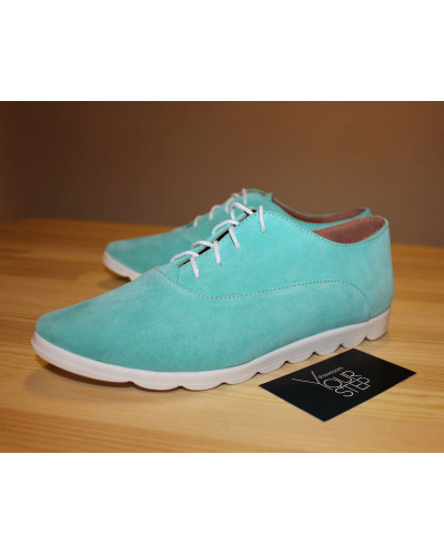 Туфли из замши бирюзового цвета Арт. 01-8Lt