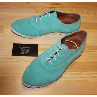 Туфли из замши бирюзового цвета Арт. 01-8Lt