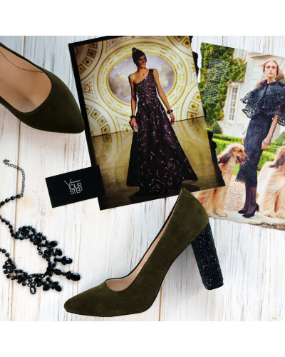 Туфлі-човники кольору хакі Арт. 35-1/24Ок