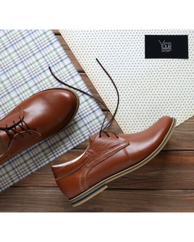 Туфли на низком ходу из натуральной кожи рыжего цвета Арт. 16-1/12