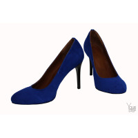 Туфли на шпильке из ярко-синей замши Арт. 95-1/35
