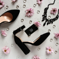 Босоніжки з натуральної замші чорного кольору Арт. 35-7/44Ок