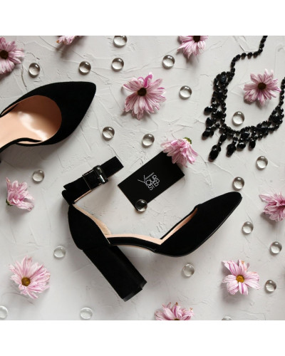 Босоніжки з натуральної замші чорного кольору Арт. 35-7/44Ок