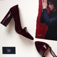 Туфлі-човники бордового кольору Арт. 35-8/44Ok-Os