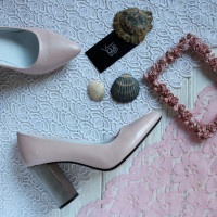 Туфлі-човники кольору пудра Арт. 35-1/42 Serebro