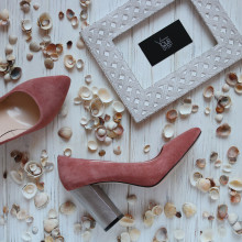 Туфлі-човники з замші Арт. 35-1/42 Serebro