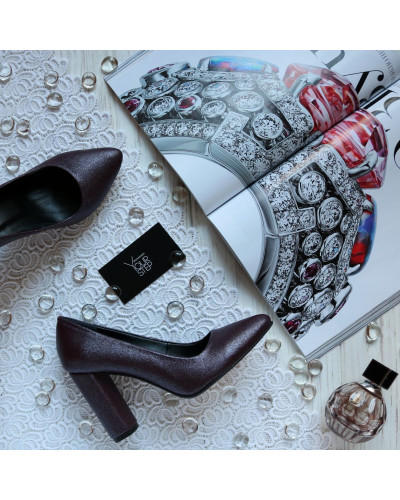 Туфлі-човники бордового кольору Арт. 35-1/24Ок