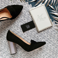 Туфлі-човники з чорного велюру Арт. 35-8/42Ser-Os