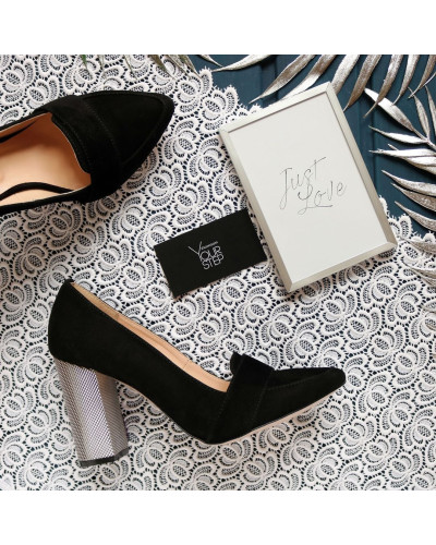 Туфлі-човники з чорного велюру Арт. 35-8/42Ser-Os