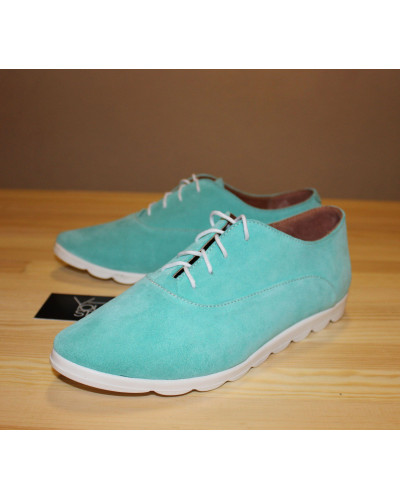 Туфли из замши бирюзового цвета Арт. 01-8Lt