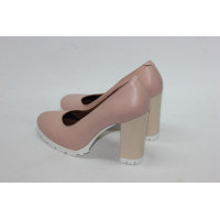 Туфли на устойчивом каблуке из кожи цвета пудры Арт. 95-1Т
