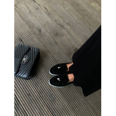 Чорні замшеві лофери на світлій підошві Арт. 156-6