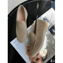 Пісочні замшеві лофери на тонкій підошві Арт. 156-10