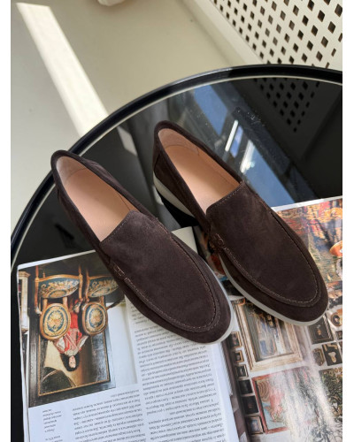 Женские лоферы из натуральной замши Your Step в шоколадном цвете Арт. 156-10