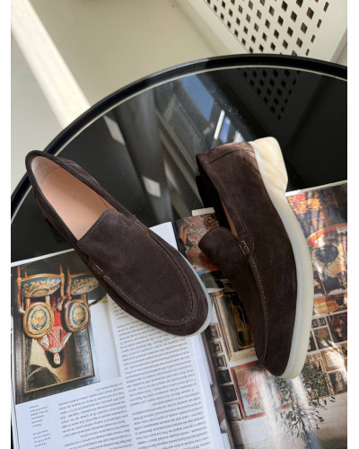 Женские лоферы из натуральной замши Your Step в шоколадном цвете Арт. 156-10