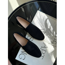 Класичні чорні замшеві лофери Арт. 156-10