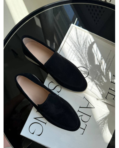 Женские черные лоферы из натуральной замши Your Step Арт. 156-10