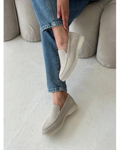 Женские бежевые лоферы из натуральной замши Your Step Арт. 156-10