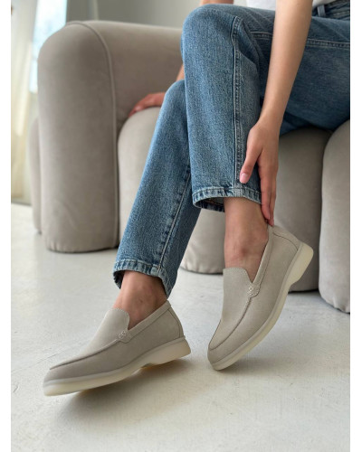 Женские бежевые лоферы из натуральной замши Your Step Арт. 156-10