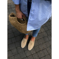 Замшевые лоферы песочного цвета на низком ходу Арт. 156-6