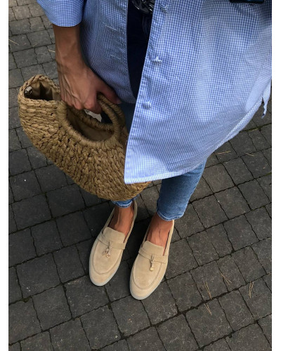 Женские песочные лоферы из натуральной замши Your Step (Арт. 156-6)