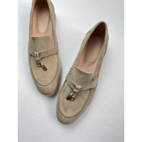 Замшевые лоферы песочного цвета на низком ходу Арт. 156-6