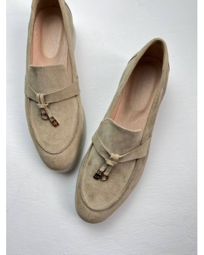 Женские песочные лоферы из натуральной замши Your Step (Арт. 156-6)