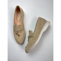 Замшевые лоферы песочного цвета на низком ходу Арт. 156-6