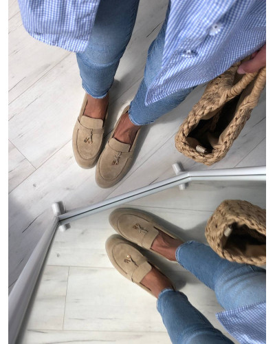 Женские песочные лоферы из натуральной замши Your Step (Арт. 156-6)