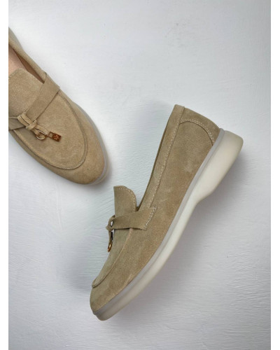 Женские песочные лоферы из натуральной замши Your Step (Арт. 156-6)