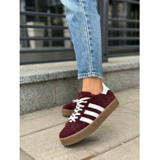 Бордовые замшевые кеды со шнуровкой – стильный комфорт для каждого дня! Арт. 15-15