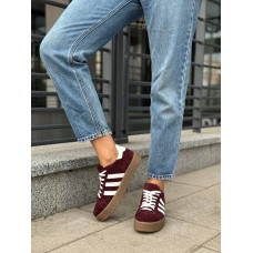 Бордовые замшевые кеды со шнуровкой – стильный комфорт для каждого дня! Арт. 15-15