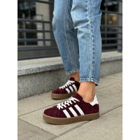 Бордові замшеві кеди зі шнурівкою — стильний комфорт для кожного дня! Арт. 15-15