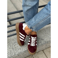 Бордові замшеві кеди зі шнурівкою — стильний комфорт для кожного дня! Арт. 15-15