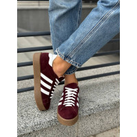 Бордові замшеві кеди зі шнурівкою — стильний комфорт для кожного дня! Арт. 15-15