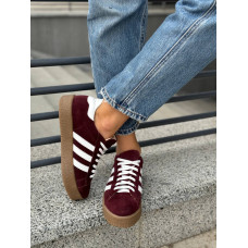 Бордовые замшевые кеды со шнуровкой – стильный комфорт для каждого дня! Арт. 15-15