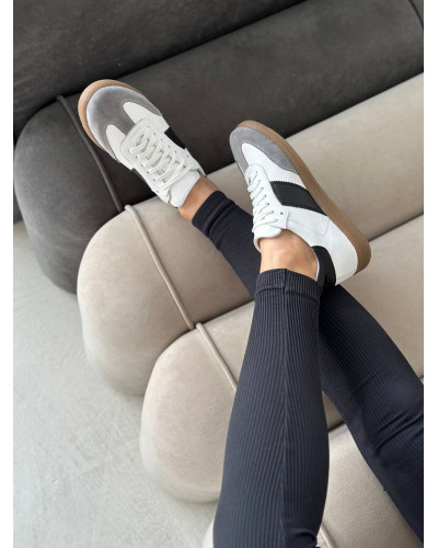 Комбіновані світлі жіночі кеди в стильному дизайні (Арт. 15-12/21918(1П))​