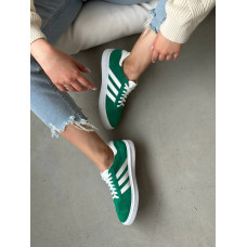 Зелені замшеві кеди з білими смужками — стиль, комфорт і універсальність! Арт. 15-10-0136