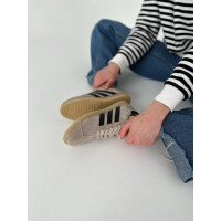 Світло-бежеві замшеві кеди з чорними смужками — стиль та комфорт у кожному русі! Арт. 15-10-21918