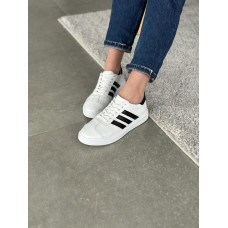 Білі шкіряні кеди з смужками — елегантність і комфорт у кожному кроці! Арт. 15-10-0136