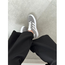 Сірі замшеві кеди з білими шнурівками — сучасний стиль і максимальний комфорт! Арт. 15-10-0136